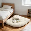 Bodenkissen 100 × 100 cm aus Flanell, weich, Fanform, Weiß Produktbild-Vorschau 3