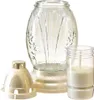 Grablicht Glas Retro Gold Weiß Dekoration Friedhof Ø11cm Produktbild-Vorschau 4