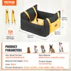 A product image showing a dog car seat with dimensions and product parameters. Náhled obrázku produktu