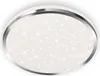 A close-up, studio shot of a round LED ceiling light with a silver trim and a sparkling white interior. Podgląd zdjęcia produktu