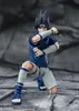 A collectible action figure of Sasuke Uchiha from Naruto, posed in a dynamic action stance with a kunai. Podgląd zdjęcia produktu