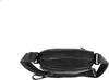 A black leather crossbody bag is shown from a top-down perspective against a white background. Anteprima dell’immagine prodotto