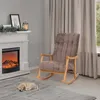 Fotel bujany HWC-K10, leżanka, drewno   tkanina/tkanina Podgląd zdjęcia produktu 11