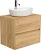 Badmöbel Taifun 70cm mit ovalem Aufsatzwaschbecken eiche Produktbild-Vorschau 3