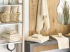 BELIANI Handtuch-Set mit Badematte Beige Baumwolle und Produktbild-Vorschau 2