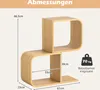 A diagram showing the dimensions of a wooden S-shaped bookshelf. Podgląd zdjęcia produktu