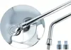 Close-up of two chrome motorcycle mirrors and two adapter screws against a white background. Náhled obrázku produktu