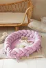 Nido neonato 2 in 1 & paracolpi treccia rosa – velluto, Anteprima dell’immagine prodotto 1