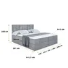 A diagram of a bed with dimensions indicated by text and lines. Produktbild-Vorschau