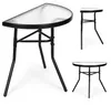 Halbrunder Couchtisch aus Glas für Balkon, Terrasse, Produktbild-Vorschau 1