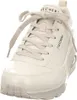 A close-up, front-facing view of a beige Skechers sneaker. Voir les images du produit