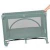 A green travel crib is shown from a slightly elevated side angle. Náhľad obrázku produktu