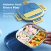 Obed Box s vidličkou 3 oddelenia Japonský obed Box Náhľad obrázku produktu 7