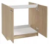 A white and wood-colored cabinet with its doors open. Anteprima dell’immagine prodotto