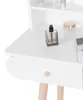 Schminktisch MRDT08-W, weiß, aus MDF, mit Spiegel (Ø 40 cm) Produktbild-Vorschau 6