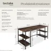 A diagram of a computer desk with dimensions and technical specifications. Náhled obrázku produktu