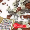 Holz-Weltkarte Wandkunst – 3D Holz Pinnwand Karte, Reise Produktbild-Vorschau 1