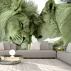 Vlies Fototapete - Lion Tenderness (Green) 100x70 cm Tiere Produktbild-Vorschau 2