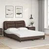 vidaXL Bett mit Matratze "Hvar" Braun 140x190 cm Kunstleder Produktbild-Vorschau 2