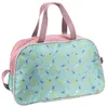 A studio shot of a duffel bag with a cartoon pattern. Produktbild-Vorschau