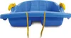 A blue plastic sled with yellow attachments and ropes, isolated on a white background. Anteprima dell’immagine prodotto