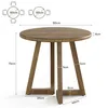 Diagrams showing dimensions and seating arrangements around a round dining table. Anteprima dell’immagine prodotto