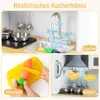 COSTWAY Kinderküche Holz, Spielküche mit Tafel, Mikrowell, Produktbild-Vorschau 9