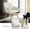 Chaise MARILYN rembourrée en velours côtelé - crème/or, par Voir les images du produit 4