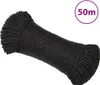 vidaXL Pracovní lano černé 6 mm 50 m Polypropylen Náhled obrázku produktu 6