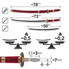 Conjunto de 3 espadas decorativas de bambú, de 78 cm, con Vista previa de la imagen del producto 9