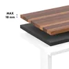 A diagram showing the layers of a desk, with a measurement indicating the maximum thickness of the tabletop. Anteprima dell’immagine prodotto