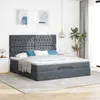 Möbel Glamour Ottoman-Bett mit Matratzen Dunkelgrau 180x200 Produktbild-Vorschau 2