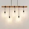 Lindby Hängeleuchte Rom, 5-flg., Holz, Seil, schwarz, 116 Produktbild-Vorschau 4