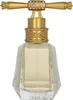 A perfume bottle with a gold cap and a clear glass bottle filled with yellow liquid. Podgląd zdjęcia produktu