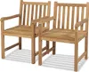vidaXL Gartenstühle 2 Stk. Massivholz Teak - Gartenstuhl - Produktbild-Vorschau 2