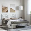 vidaXL Posteľný rošt s čelom kovový biely 150x200 cm Náhľad obrázku produktu 2