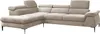 Großes linkes Ecksofa aus beigem Velours - SEPINA by Pascal Produktbild-Vorschau 4