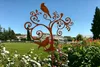 Gartenstecker Vogel im Baum aus Edelrost Metall Rost Produktbild-Vorschau 2