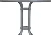 Close-up of the base of a round table, showing the metal legs and support structure. Produktbild-Vorschau