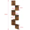 Wandregal Wand-Eckregal Wandregale 20x20x123cm Retro Braun Produktbild-Vorschau 5