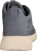 A close-up rear view of a gray Skechers shoe with a beige sole. Produktbild-Vorschau