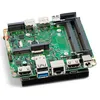 A close-up, angled view of a green circuit board with various ports and components, set against a white background. Produktbild-Vorschau