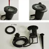 Collage of images showing an outdoor spotlight and its components. Produktbild-Vorschau