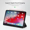 A tablet case with an Apple Pencil charging on top, with marketing text about the charging feature. Produktbild-Vorschau