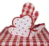 Clayre & Eef Ofenhandschuh 18x30 cm Weiß Rot Baumwolle Produktbild-Vorschau 3