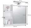 Spiegelschrank 60x50 Weiß, Badezimmerschrank mit Ablagen, Produktbild-Vorschau 3