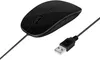 A black optical USB mouse with its cable and USB connector is shown against a white background. Produktbild-Vorschau