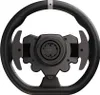 A close-up studio shot of a black and gray racing steering wheel. Produktbild-Vorschau