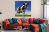 MuchoWow® Poster Kuh - Gras - Blau - Tiere 100x100 cm - Produktbild-Vorschau 2