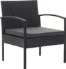 A black rattan armchair with a dark gray cushion, shown against a white background. Podgląd zdjęcia produktu